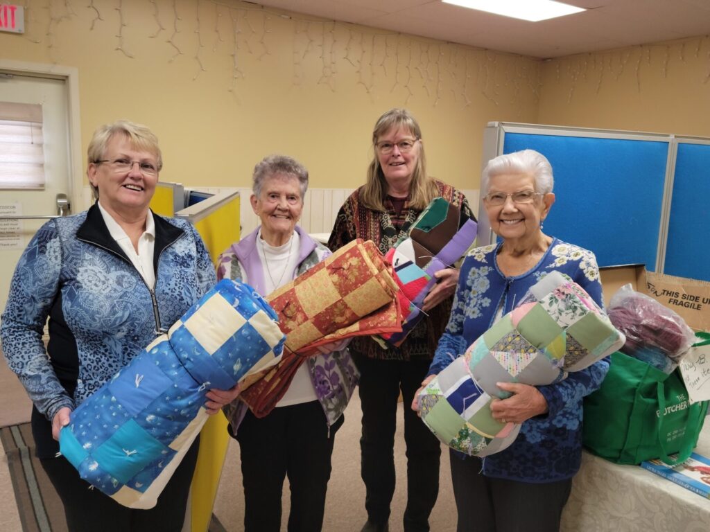 Thanks to the Grace Lutheran Ladies Quilt Club for their donation of quilts